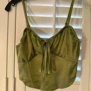 L.A.Hearts Corset cropped satin top